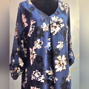 Floral Navy Blue Dress